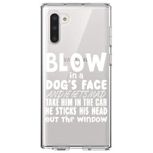 DistinctInk® Clear Shockproof Hybrid Case for Apple iPhone / Samsung Galaxy / Google Pixel - Blow in Dog's Face, Mad. Head Out Window
