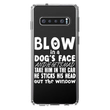 DistinctInk® Clear Shockproof Hybrid Case for Apple iPhone / Samsung Galaxy / Google Pixel - Blow in Dog's Face, Mad. Head Out Window