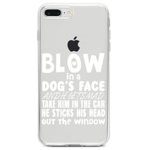 DistinctInk® Clear Shockproof Hybrid Case for Apple iPhone / Samsung Galaxy / Google Pixel - Blow in Dog's Face, Mad. Head Out Window