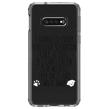 DistinctInk® Clear Shockproof Hybrid Case for Apple iPhone / Samsung Galaxy / Google Pixel - Can't Eat or Play, Pee and Walk Away - Dog Lover