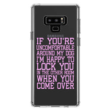 DistinctInk® Clear Shockproof Hybrid Case for Apple iPhone / Samsung Galaxy / Google Pixel - Uncomfortable Around Dog - Lock you in Other Room