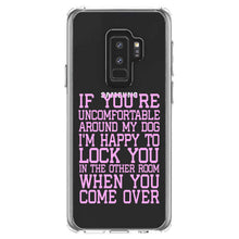 DistinctInk® Clear Shockproof Hybrid Case for Apple iPhone / Samsung Galaxy / Google Pixel - Uncomfortable Around Dog - Lock you in Other Room