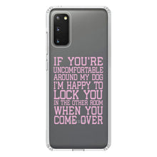 DistinctInk® Clear Shockproof Hybrid Case for Apple iPhone / Samsung Galaxy / Google Pixel - Uncomfortable Around Dog - Lock you in Other Room