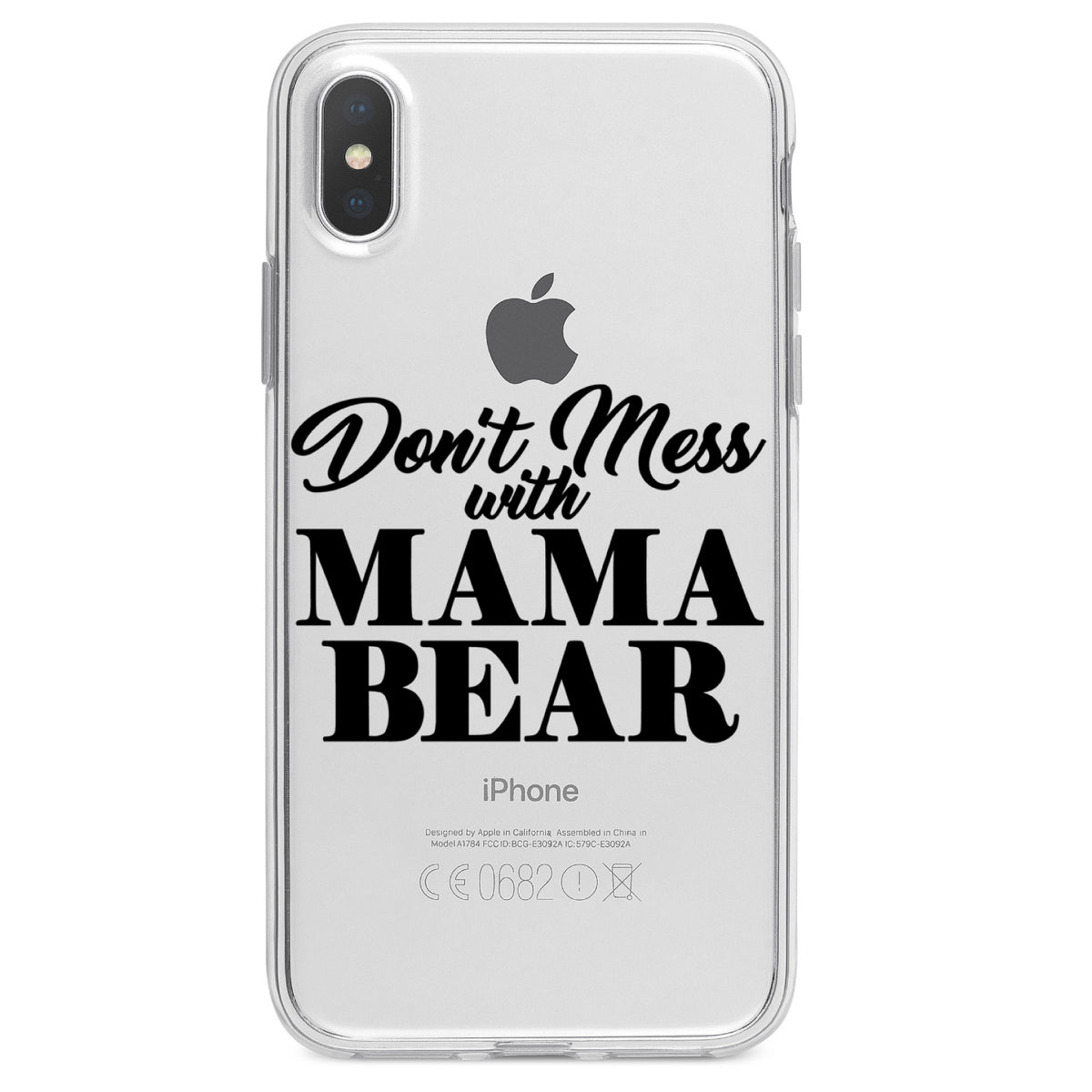 Don't Mess with MAMA BEAR Clear Shockproof iPhone Case, view 3