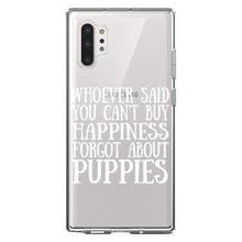 DistinctInk® Clear Shockproof Hybrid Case for Apple iPhone / Samsung Galaxy / Google Pixel - Can't Buy Happiness Forgot About Puppies