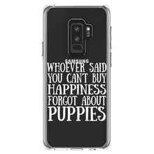 DistinctInk® Clear Shockproof Hybrid Case for Apple iPhone / Samsung Galaxy / Google Pixel - Can't Buy Happiness Forgot About Puppies