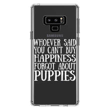 DistinctInk® Clear Shockproof Hybrid Case for Apple iPhone / Samsung Galaxy / Google Pixel - Can't Buy Happiness Forgot About Puppies