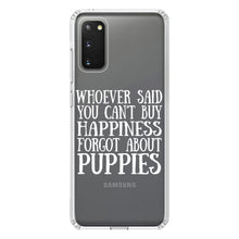 DistinctInk® Clear Shockproof Hybrid Case for Apple iPhone / Samsung Galaxy / Google Pixel - Can't Buy Happiness Forgot About Puppies