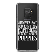 DistinctInk® Clear Shockproof Hybrid Case for Apple iPhone / Samsung Galaxy / Google Pixel - Can't Buy Happiness Forgot About Puppies