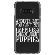DistinctInk® Clear Shockproof Hybrid Case for Apple iPhone / Samsung Galaxy / Google Pixel - Can't Buy Happiness Forgot About Puppies