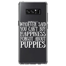 DistinctInk® Clear Shockproof Hybrid Case for Apple iPhone / Samsung Galaxy / Google Pixel - Can't Buy Happiness Forgot About Puppies