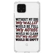DistinctInk® Clear Shockproof Hybrid Case for Apple iPhone / Samsung Galaxy / Google Pixel - Without Dog, Wallet Full House Clean