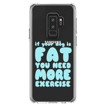 DistinctInk® Clear Shockproof Hybrid Case for Apple iPhone / Samsung Galaxy / Google Pixel - If Your Dog is Fat, You Need Exercise