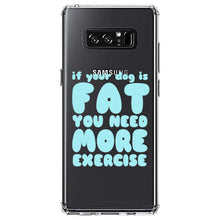 DistinctInk® Clear Shockproof Hybrid Case for Apple iPhone / Samsung Galaxy / Google Pixel - If Your Dog is Fat, You Need Exercise