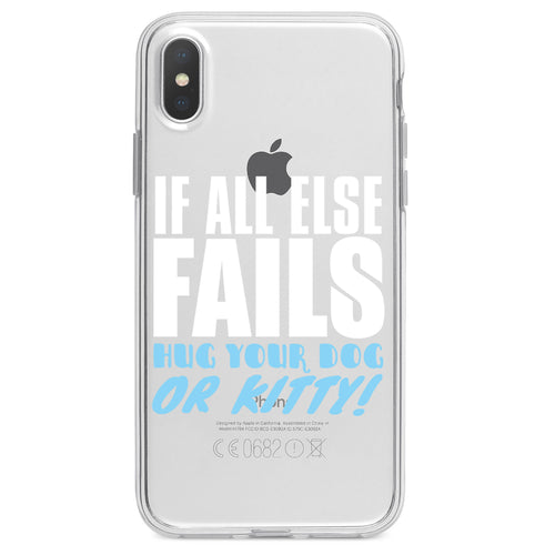 All Else Fails, Hug Your Dog or Kitty Clear Shockproof iPhone Case, view 2