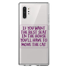 DistinctInk® Clear Shockproof Hybrid Case for Apple iPhone / Samsung Galaxy / Google Pixel - Want the Best Seat, Have to Move the Cat