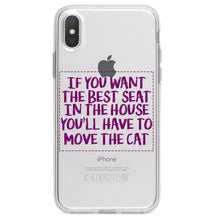 DistinctInk® Clear Shockproof Hybrid Case for Apple iPhone / Samsung Galaxy / Google Pixel - Want the Best Seat, Have to Move the Cat
