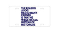 Custom Aluminum Decorative Vanity Front License Plate - Dog Wags Tail Instead of Tongue