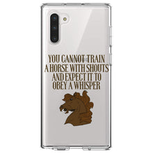 DistinctInk® Clear Shockproof Hybrid Case for Apple iPhone / Samsung Galaxy / Google Pixel - Can't Train Horse with Shouts & Expect Whisper