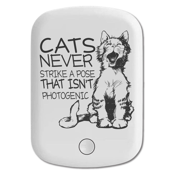 DistinctInk Magnetic Battery Pack, Wireless Portable Charger with USB-C Cable, Compatible with MagSafe iPhone 14 / 13 / 12 Series - Cats Never Strike a Pose not Photogenic