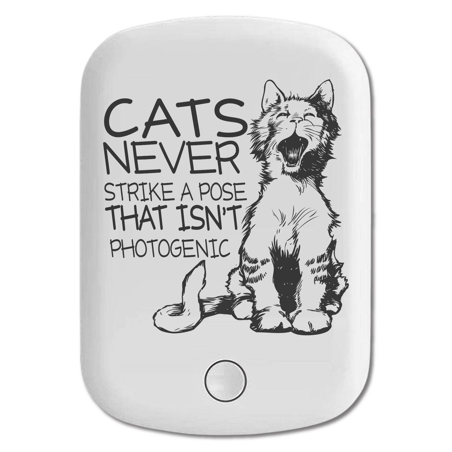 DistinctInk Magnetic Battery Pack, Wireless Portable Charger with USB-C Cable, Compatible with MagSafe iPhone 14 / 13 / 12 Series - Cats Never Strike a Pose not Photogenic