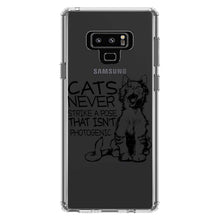 DistinctInk® Clear Shockproof Hybrid Case for Apple iPhone / Samsung Galaxy / Google Pixel - Cats Never Strike a Pose not Photogenic