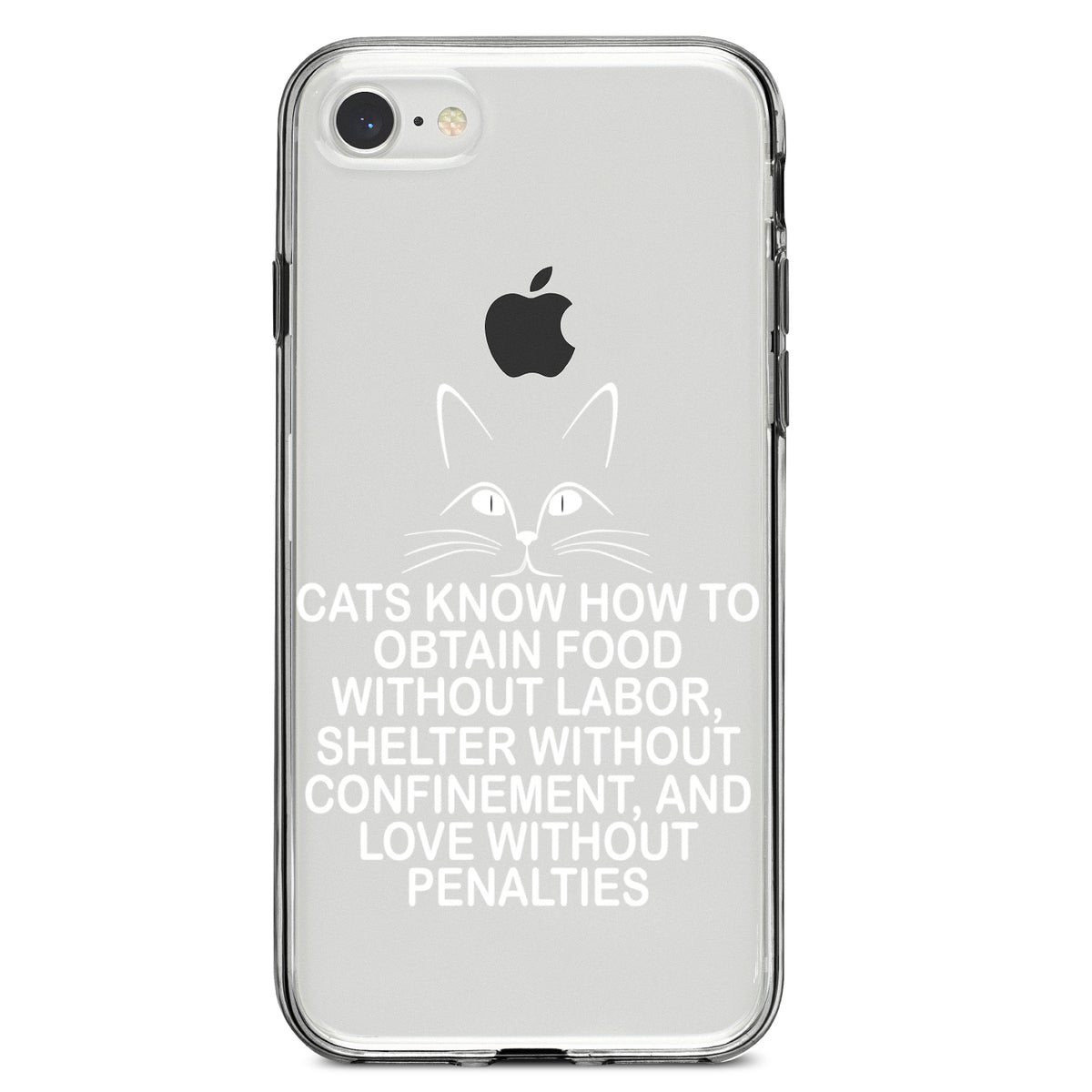 Cats Obtain Food without Labor Clear Shockproof iPhone Case, view 5