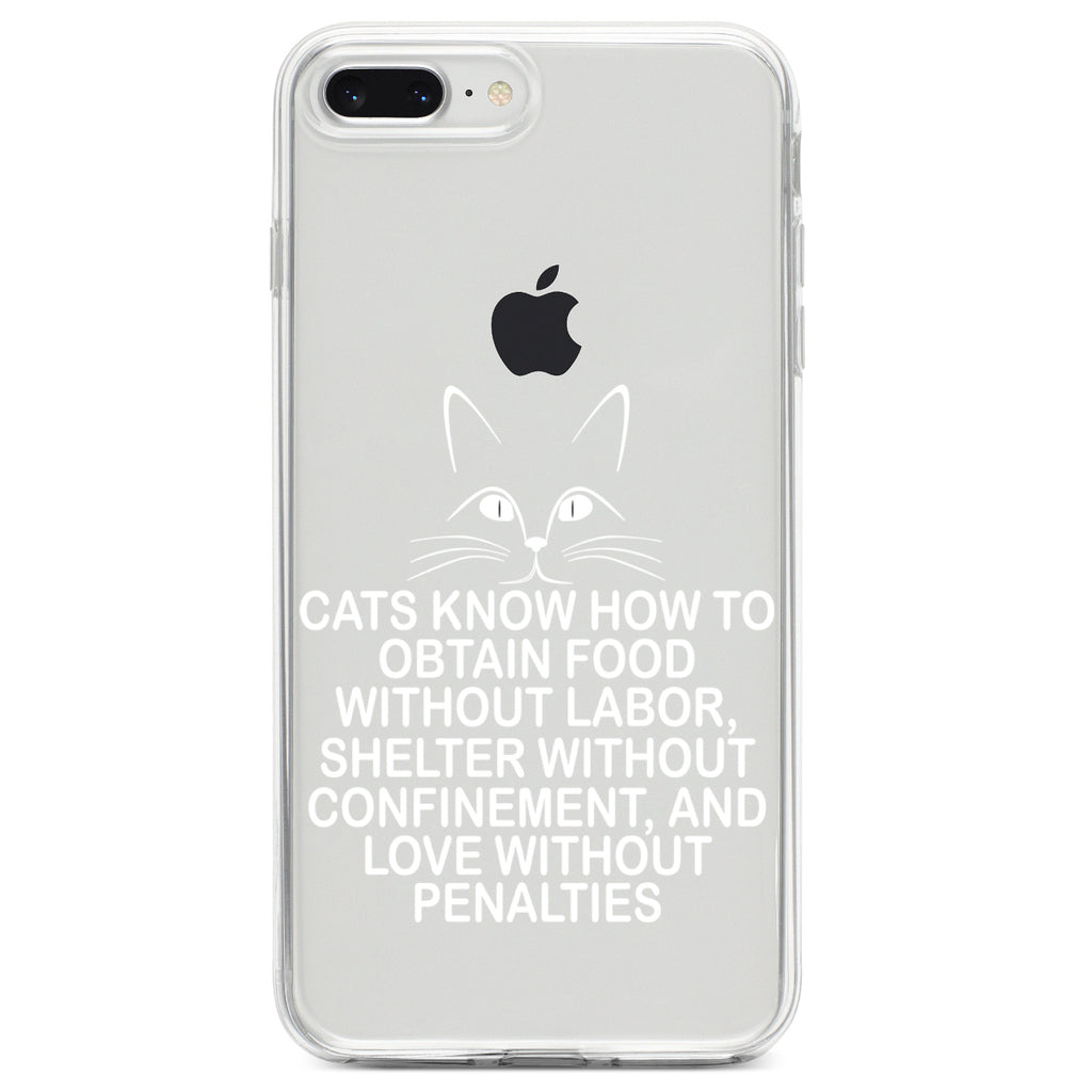Cats Obtain Food without Labor Clear Shockproof iPhone Case, view 6