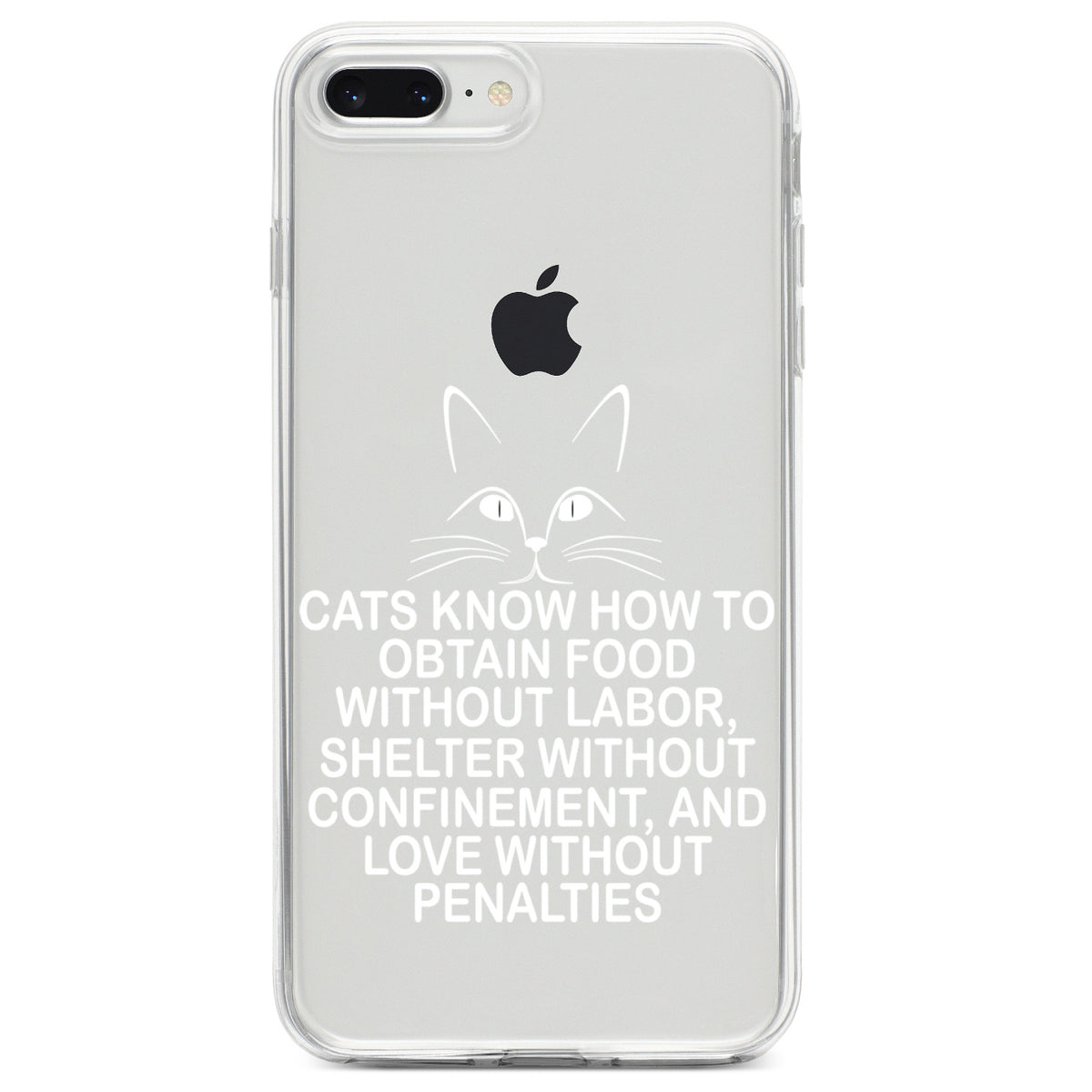 Cats Obtain Food without Labor Clear Shockproof iPhone Case, view 6