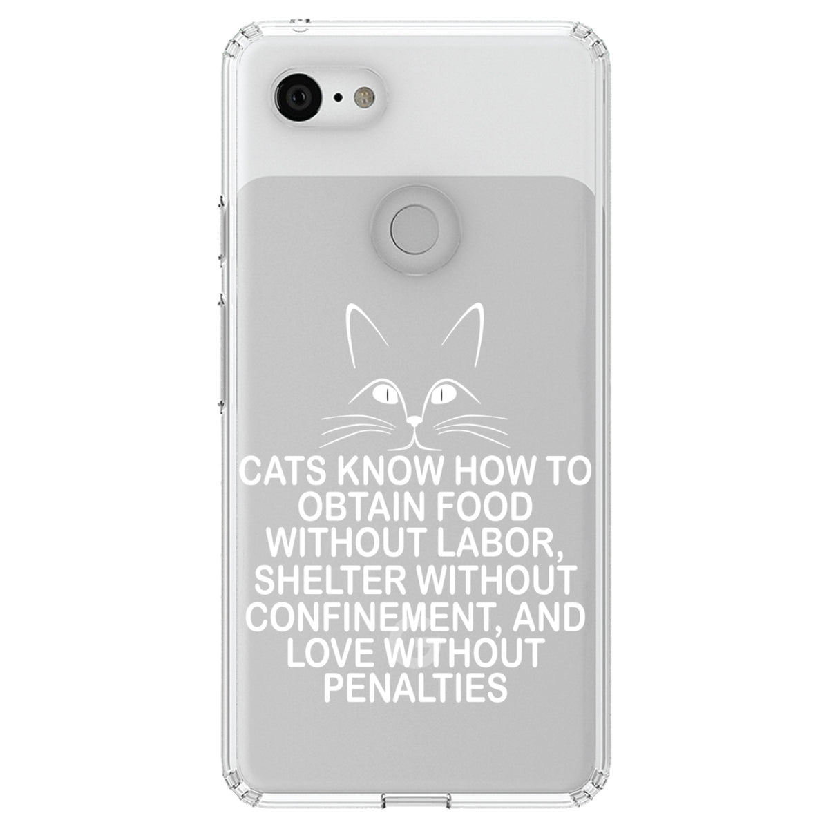 Cats Obtain Food without Labor Clear Shockproof iPhone Case, view 22