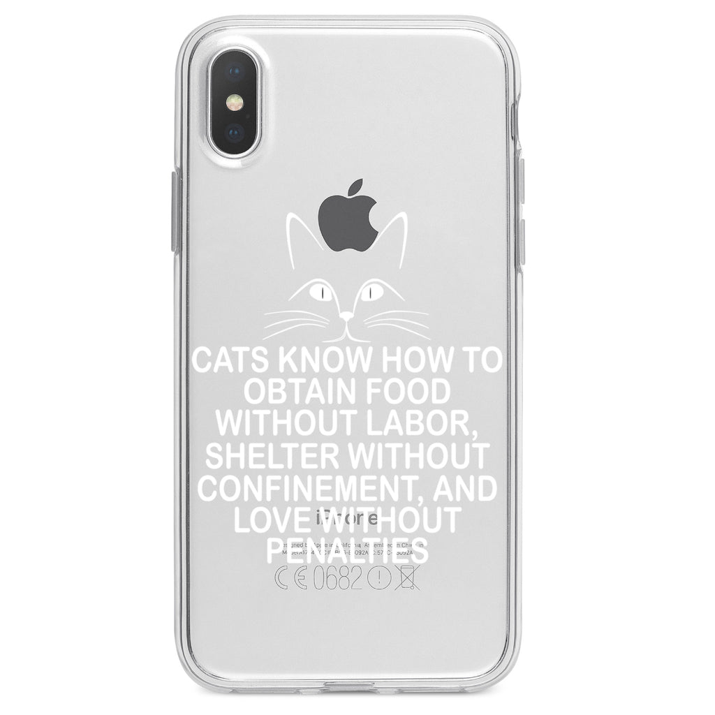 Cats Obtain Food without Labor Clear Shockproof iPhone Case, view 2