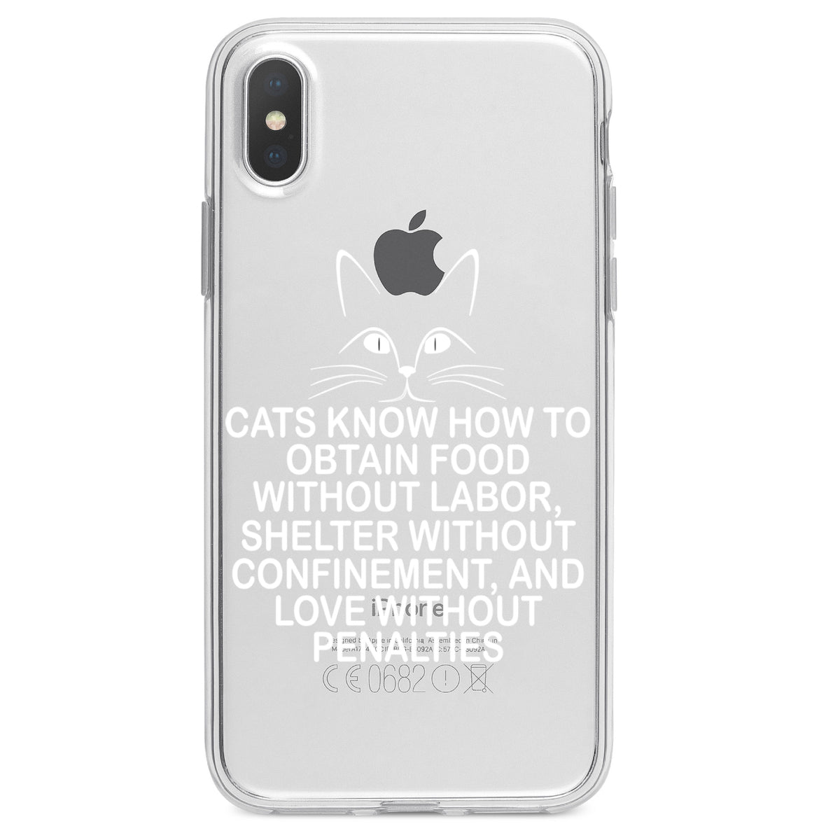 Cats Obtain Food without Labor Clear Shockproof iPhone Case, view 2