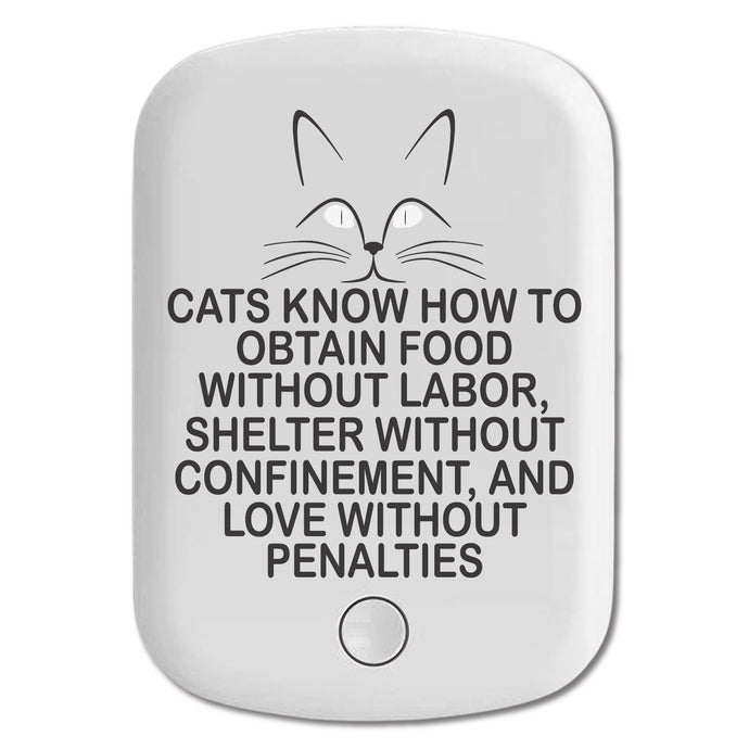 DistinctInk Magnetic Battery Pack, Wireless Portable Charger with USB-C Cable, Compatible with MagSafe iPhone 14 / 13 / 12 Series - Cats Obtain Food without Labor