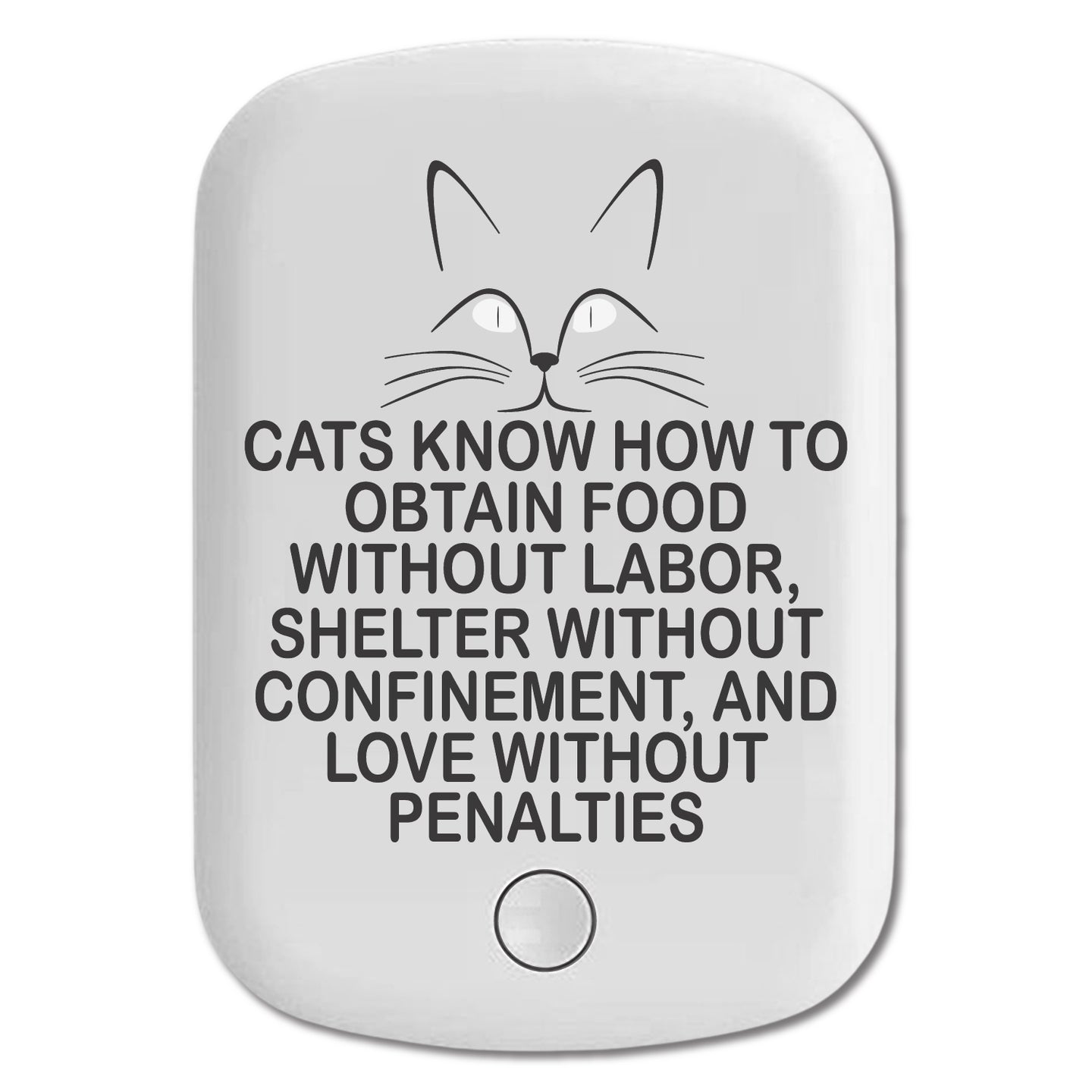 DistinctInk Magnetic Battery Pack, Wireless Portable Charger with USB-C Cable, Compatible with MagSafe iPhone 14 / 13 / 12 Series - Cats Obtain Food without Labor
