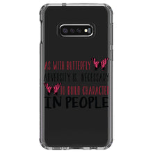 DistinctInk® Clear Shockproof Hybrid Case for Apple iPhone / Samsung Galaxy / Google Pixel - Butterfly - Adversity Necessary Build Character