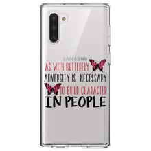 DistinctInk® Clear Shockproof Hybrid Case for Apple iPhone / Samsung Galaxy / Google Pixel - Butterfly - Adversity Necessary Build Character