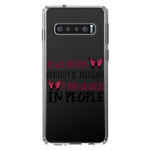 DistinctInk® Clear Shockproof Hybrid Case for Apple iPhone / Samsung Galaxy / Google Pixel - Butterfly - Adversity Necessary Build Character