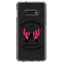 DistinctInk® Clear Shockproof Hybrid Case for Apple iPhone / Samsung Galaxy / Google Pixel - Butterflies are Self Propelled Flowers