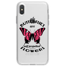 DistinctInk® Clear Shockproof Hybrid Case for Apple iPhone / Samsung Galaxy / Google Pixel - Butterflies are Self Propelled Flowers