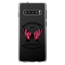 DistinctInk® Clear Shockproof Hybrid Case for Apple iPhone / Samsung Galaxy / Google Pixel - Butterflies are Self Propelled Flowers