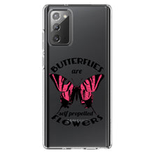 DistinctInk® Clear Shockproof Hybrid Case for Apple iPhone / Samsung Galaxy / Google Pixel - Butterflies are Self Propelled Flowers