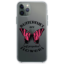 DistinctInk® Clear Shockproof Hybrid Case for Apple iPhone / Samsung Galaxy / Google Pixel - Butterflies are Self Propelled Flowers