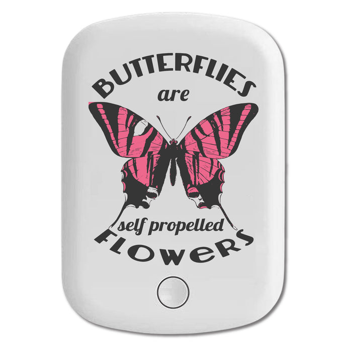 DistinctInk Magnetic Battery Pack, Wireless Portable Charger with USB-C Cable, Compatible with MagSafe iPhone 14 / 13 / 12 Series - Butterflies are Self Propelled Flowers