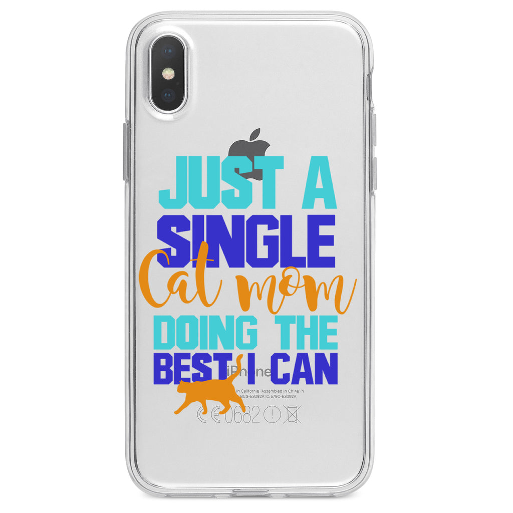 Just a Single Cat Mom Doing The Best Clear Shockproof iPhone Case, view 3