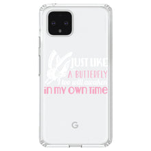 DistinctInk® Clear Shockproof Hybrid Case for Apple iPhone / Samsung Galaxy / Google Pixel - Like a Butterfly, Awaken in My Own Time