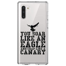 DistinctInk® Clear Shockproof Hybrid Case for Apple iPhone / Samsung Galaxy / Google Pixel - Soar Like Eagle, Crap Like a Canary