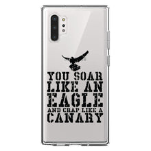 DistinctInk® Clear Shockproof Hybrid Case for Apple iPhone / Samsung Galaxy / Google Pixel - Soar Like Eagle, Crap Like a Canary