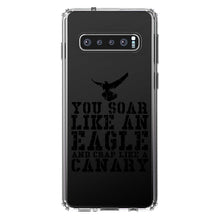 DistinctInk® Clear Shockproof Hybrid Case for Apple iPhone / Samsung Galaxy / Google Pixel - Soar Like Eagle, Crap Like a Canary