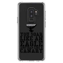 DistinctInk® Clear Shockproof Hybrid Case for Apple iPhone / Samsung Galaxy / Google Pixel - Soar Like Eagle, Crap Like a Canary