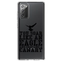 DistinctInk® Clear Shockproof Hybrid Case for Apple iPhone / Samsung Galaxy / Google Pixel - Soar Like Eagle, Crap Like a Canary